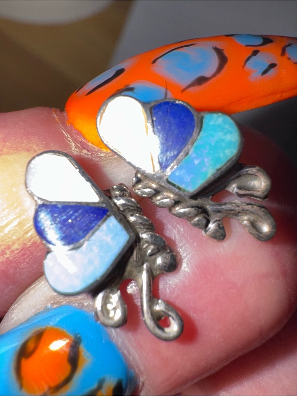 Vintage butterfly stud earrings